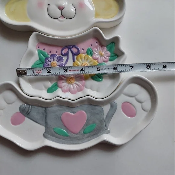 Vintage* Easter Rabbit 3-Section Ceramic Serving Plate - Picture 4 of 9
